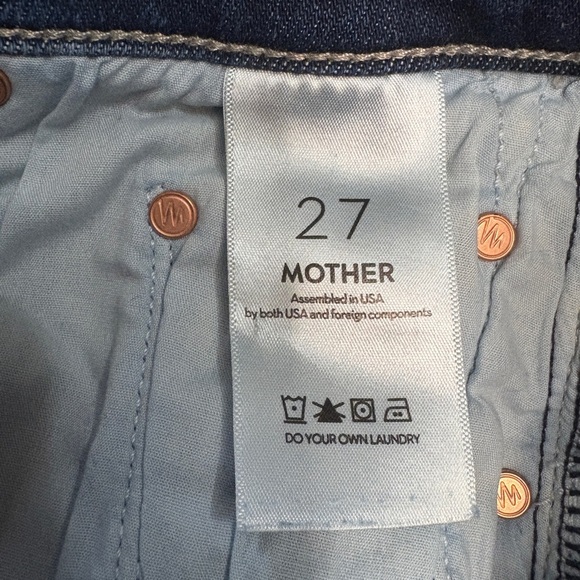 MOTHER The Insider Ankle Mid Rise Straight Leg Denim Jeans in Mind Games Size 27 - Picture 11 of 14